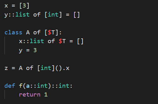 Typed classes, functions, and variables